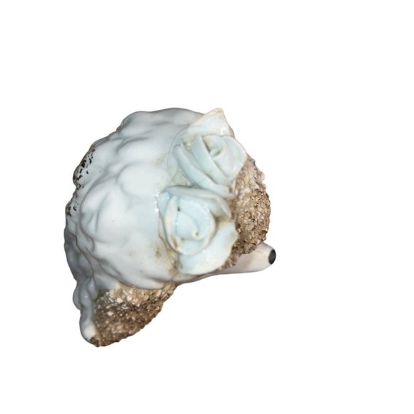 Vintage ceramic White Poodle Spaghetti Trim glitter - Picture 11 of 14